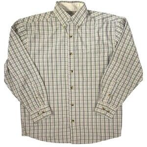 CE Schmidt Workwear LS Plaid Button Down Shirt Rugged Outdoor Neutral MED
